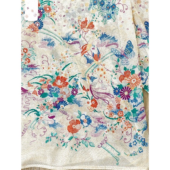 Vintage Sheer Butterfly Blouse Bohemian Top sz M - Picture 4 of 4